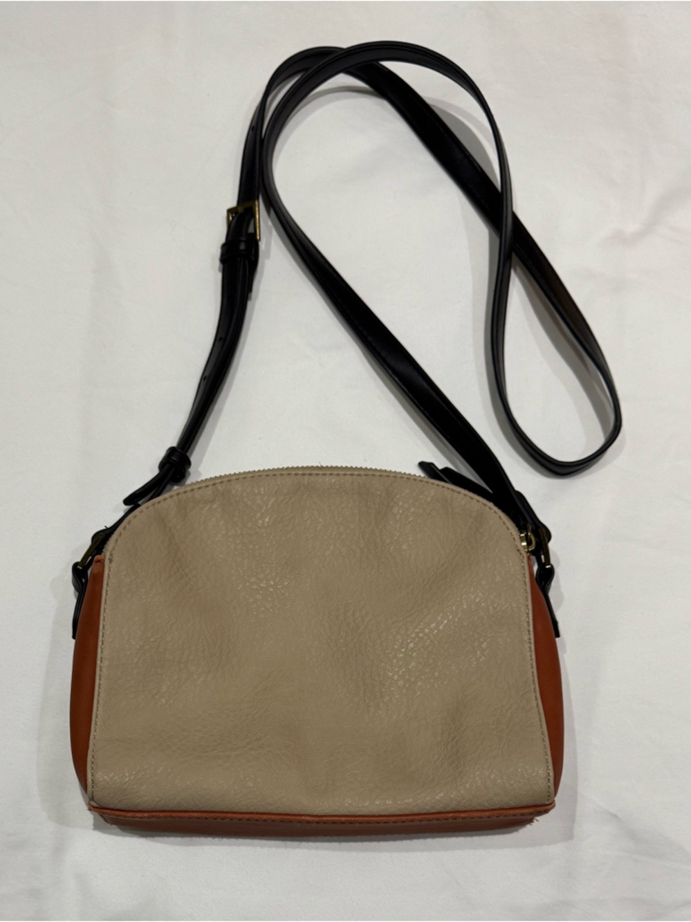 Universal Thread Neutral Two-Tone Crossbody Bag with Black Strap
